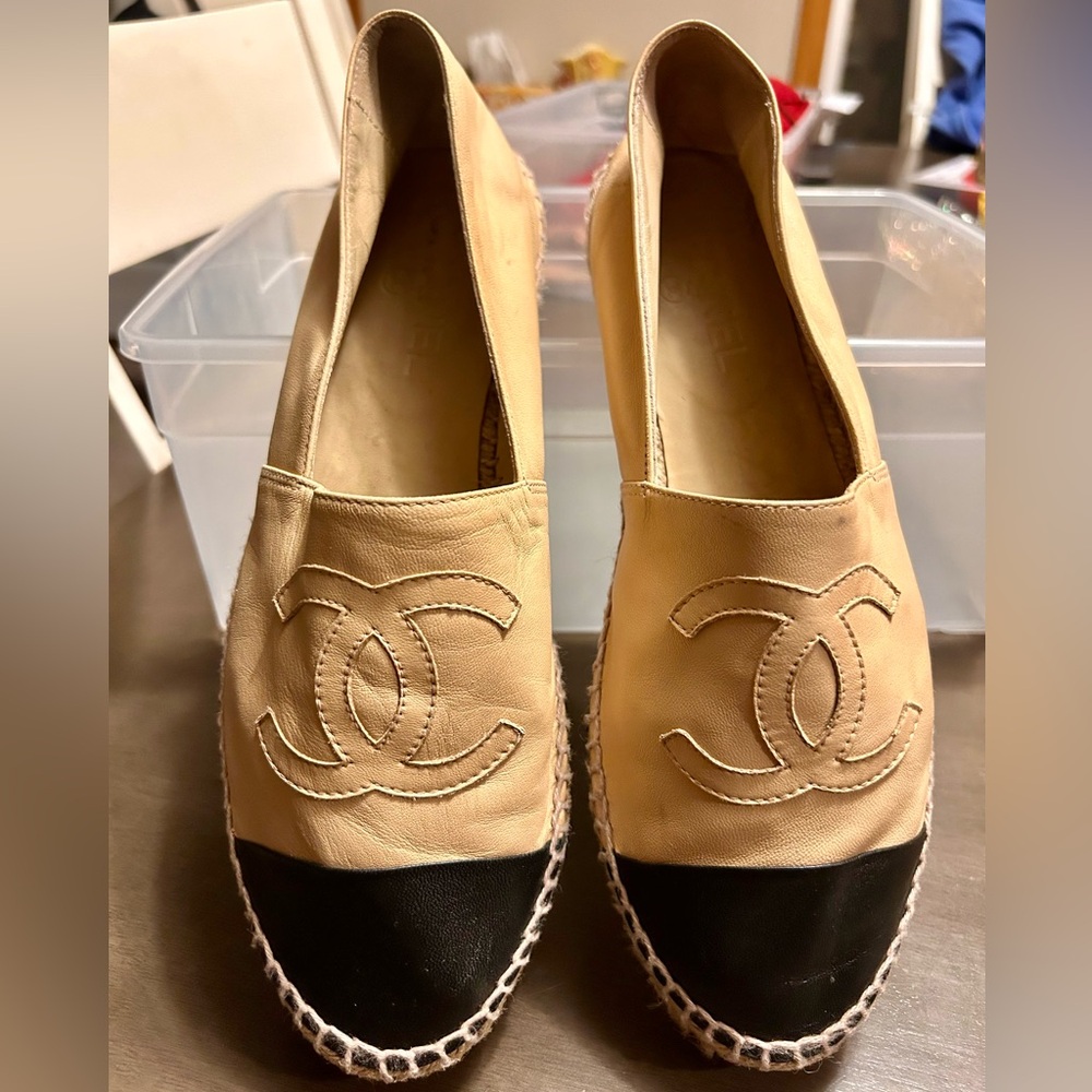 CHANEL Leather Espadrilles